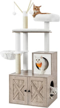 2-in-1 Cat Tree and Condo with Litter Box Enclosure - Cat - (59-Inch) - (Scratching Posts) - (4 Color Options)