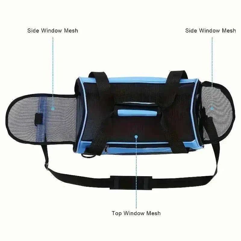 Airline Approved Mesh Pet Travel Carrier Bag - Dog Cat - (Breathable) - (6 Color Options) - (S-L)