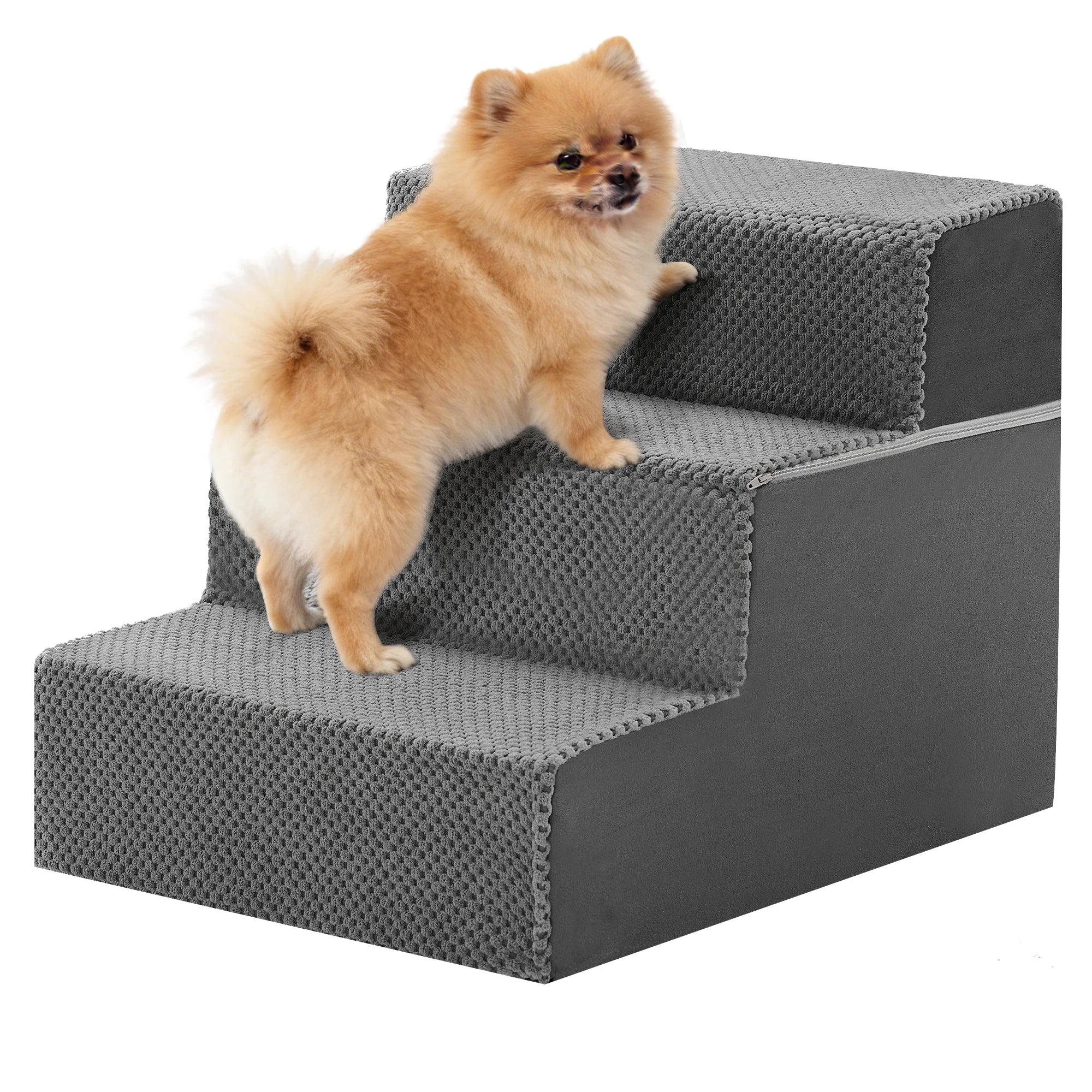 Pet Ladder - Dog  - (Non-Slip) - (In-Home) - (Customize to be 3,4, or 5 Step Options) - (Grey)