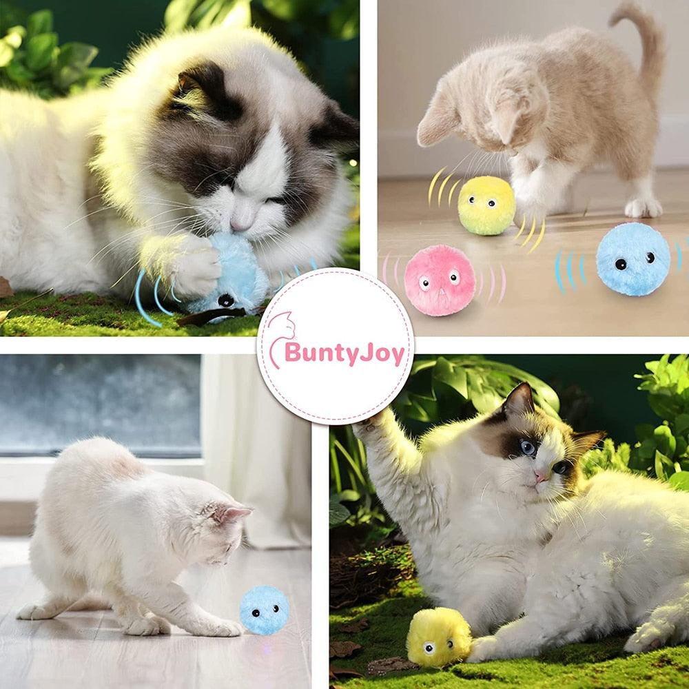 Smart Fluffy Plush Toy Catnip Balls - Cat - (3 Color Options)