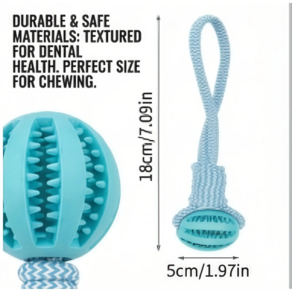 Durable Braided Pet Rope and Ball Chew Toy & Treat Dispenser