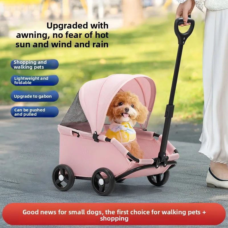 Mini Pet Carriage with Sunshade Cover - Dog Cat - (4 Color Options) - (While Supplies Last)