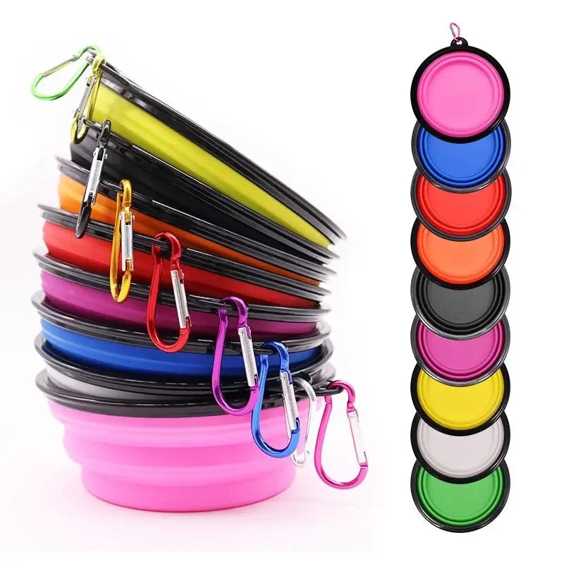 Collapsible Silicone Feeding Bowl with Lid - Dog Cat - (5 Color Options) - (While Supplies Last)