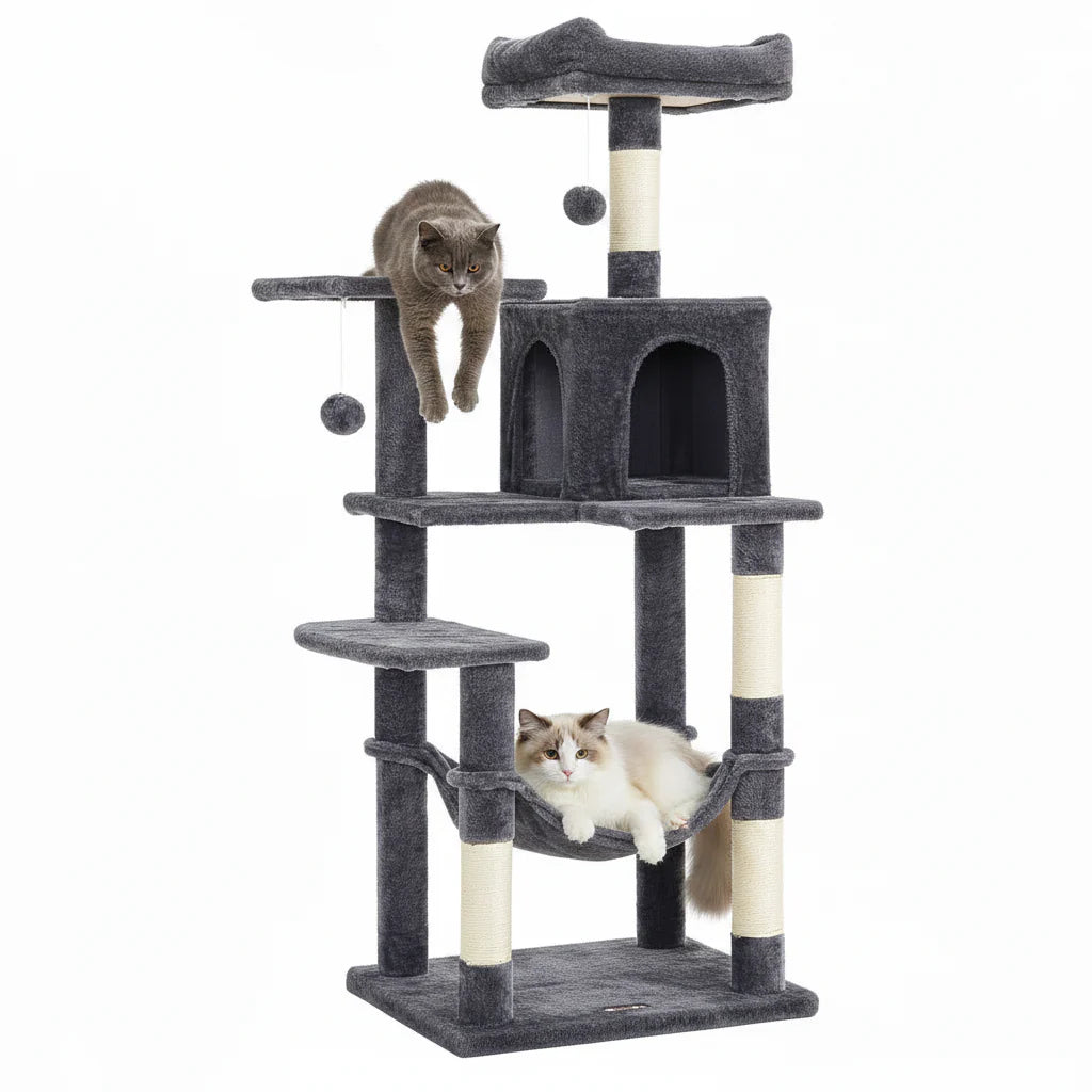 Multi-Cat Tree Tower Hammock, Condo & Scratching Posts