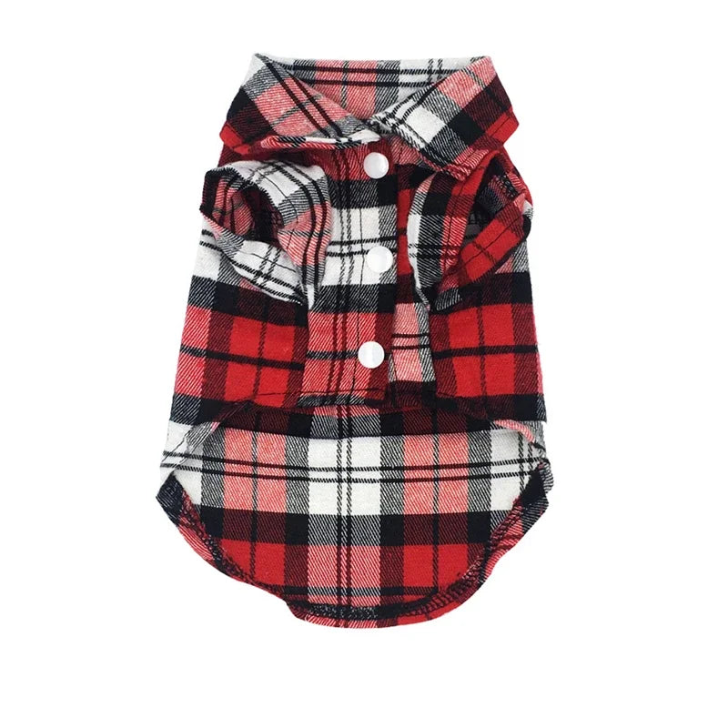 British Plaid Lightweight Cotton Shirt - Dog Cat - (3 Color Options) - (XS-XL)