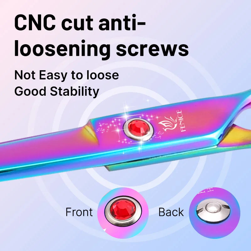 Quality Grooming Scissor Set - Dog Cat - (Alloy Steel) - (6.5 / 7.0") - (Rainbow, Black)
