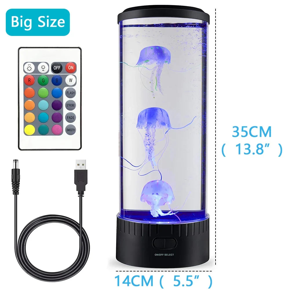 Jellyfish Night Light Aquarium Lamp  - (Color Changing) - (Remote Control) - (Mood Relaxer) - (Ships to US))