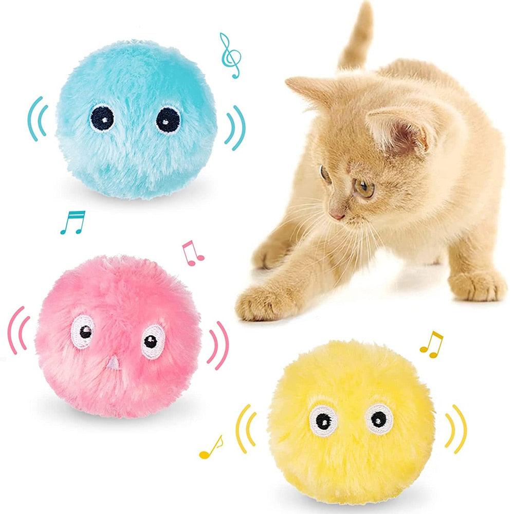 Smart Fluffy Plush Toy Catnip Balls - Cat - (3 Color Options)