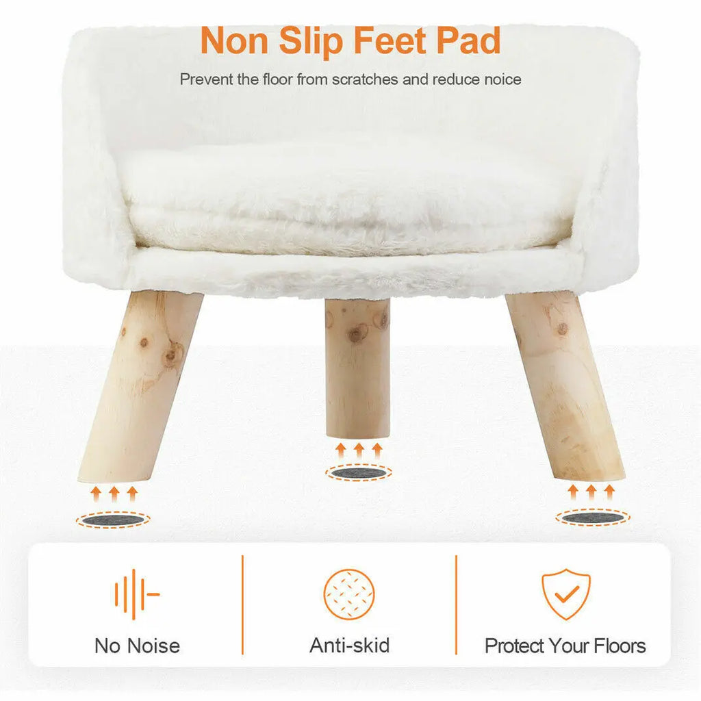 Luxury Plush Bed on Wood Legs - Dog Cat