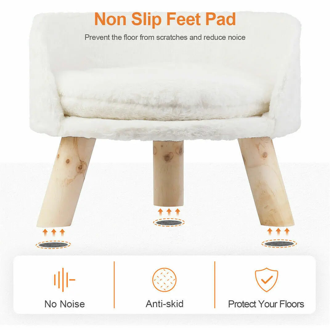 Luxury Plush Bed on Wood Legs - Dog Cat