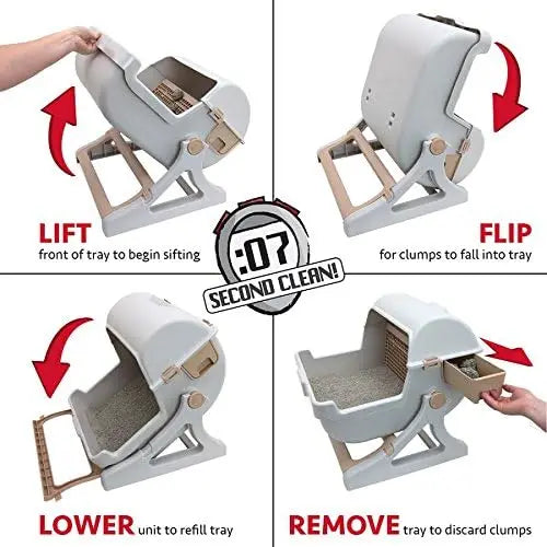 Semi-Auto Quick Clean Litter Box, a Luxury Toilet - Cat - (While Supplies Last)