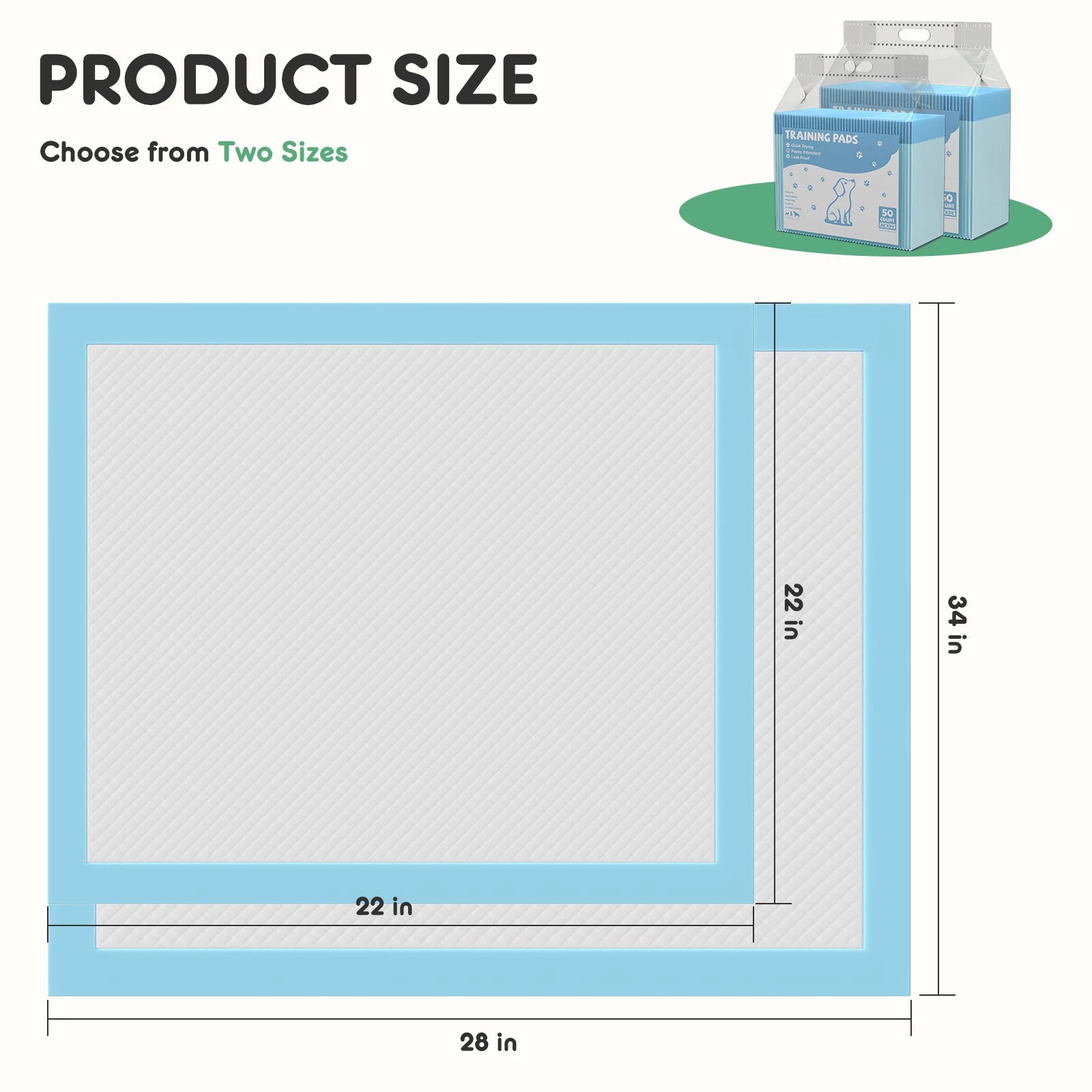 Leak Proof Disposable and Super Absorbent Training Pee Pads - Dog
