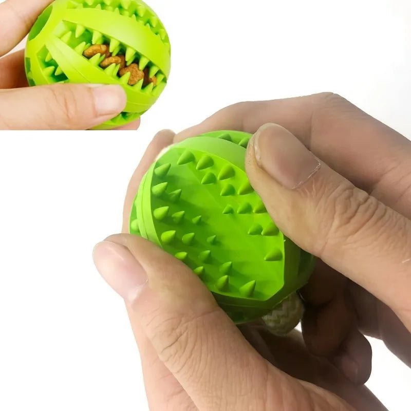 Durable Braided Pet Rope and Ball Chew Toy & Treat Dispenser