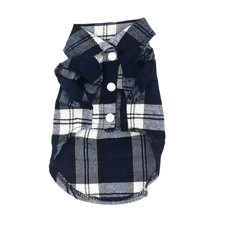 British Plaid Lightweight Cotton Shirt - Dog Cat - (3 Color Options) - (XS-XL)