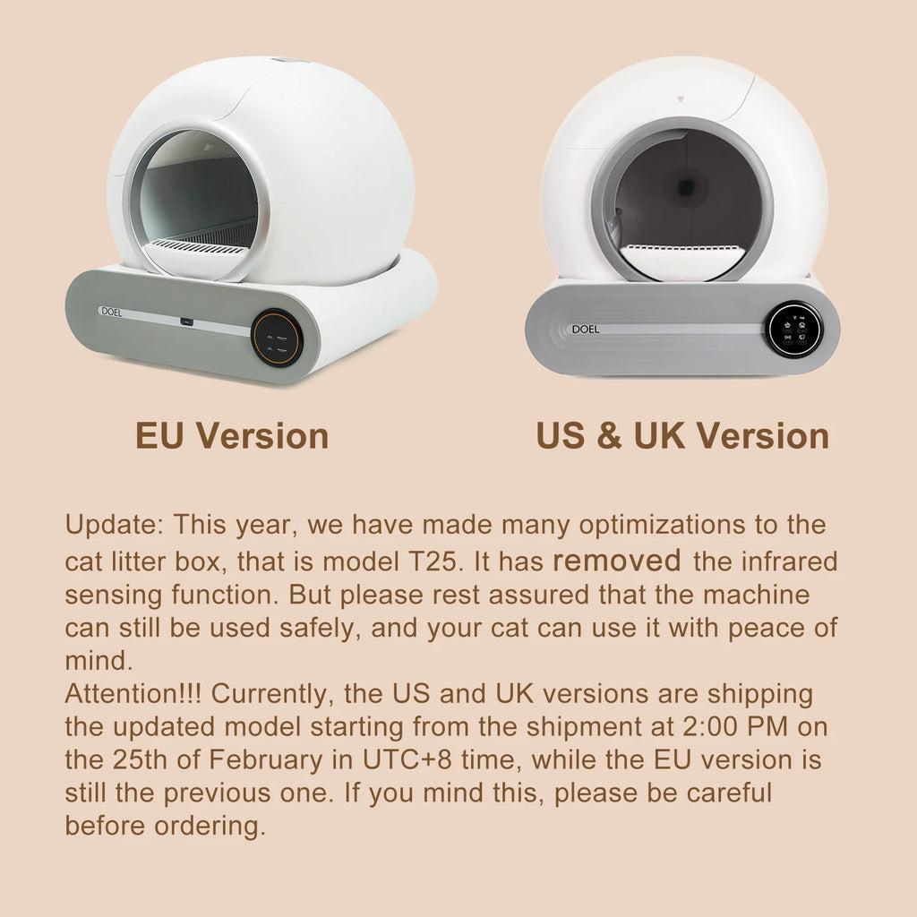 Automatic Self Cleaning Litter Box with Mat and App Control - Cat - (White) - (While Supplies Last)