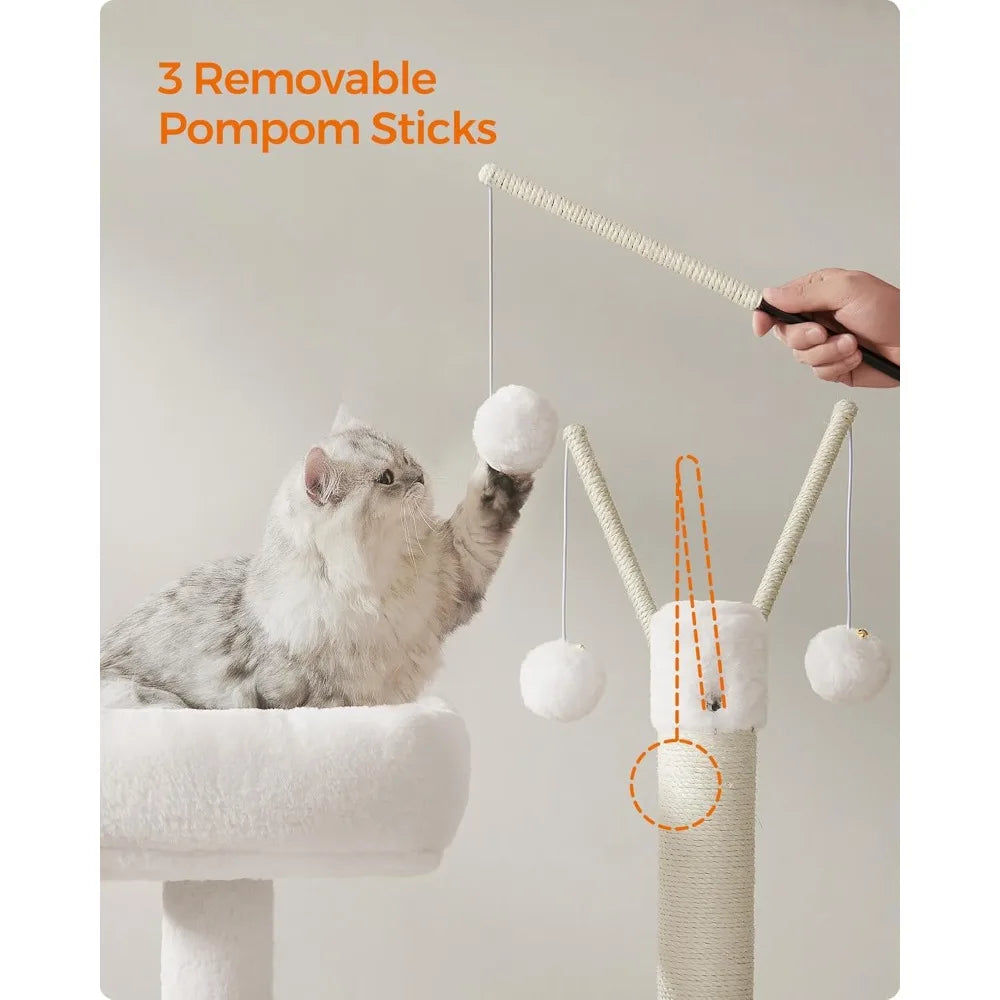2-in-1 Cat Tree and Condo with Litter Box Enclosure - Cat - (59-Inch) - (Scratching Posts) - (4 Color Options)