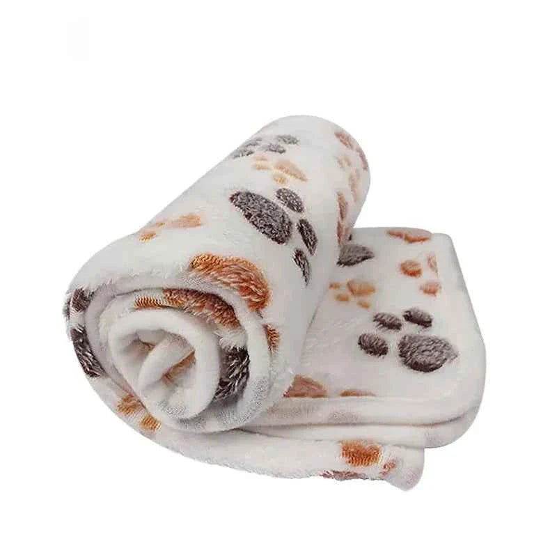 Paw Print Pet Blanket – Dog Cat  - (5 Color Options) - (Lightweight) - (S-L)