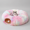 Plush Tunnel Bed – Cat - (2-in-1 Cozy Sleeping and Interactive Toy) - (L) - (4 Color Options) - (While Supplies Last)