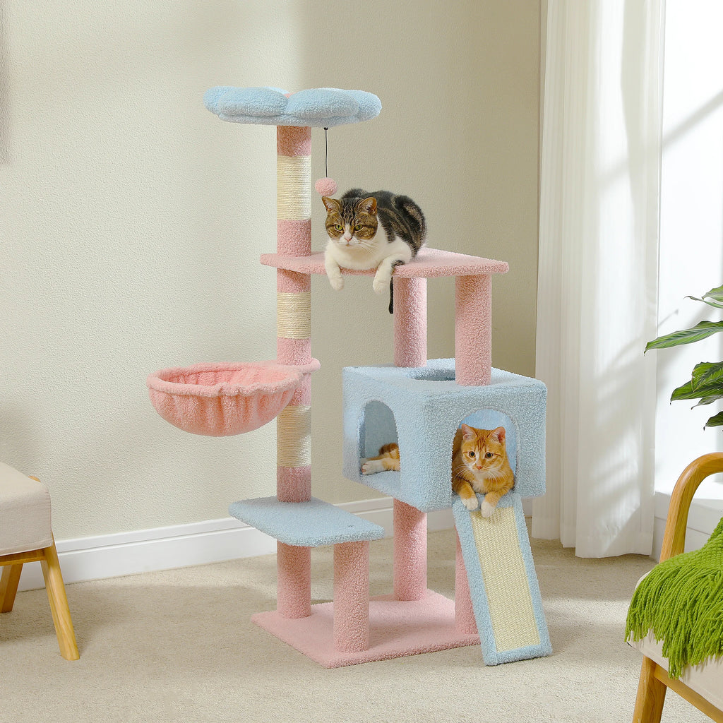 Multi-level Flower Cat Tree with Top Perch
