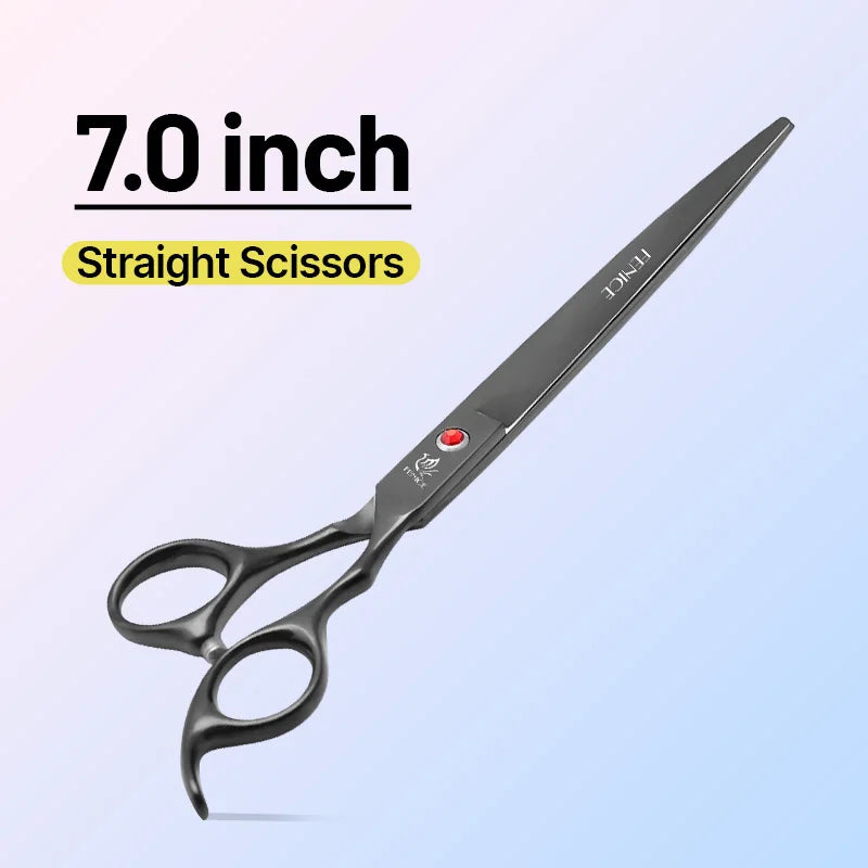 Quality Grooming Scissor Set - Dog Cat - (Alloy Steel) - (6.5 / 7.0") - (Rainbow, Black)