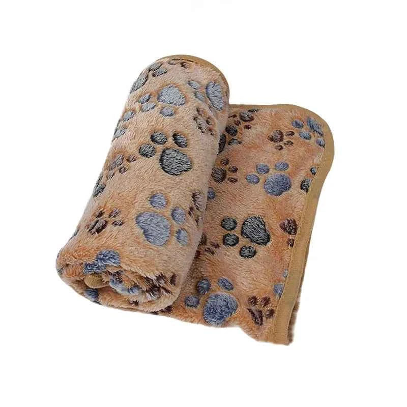 Paw Print Pet Blanket – Dog Cat  - (5 Color Options) - (Lightweight) - (S-L)