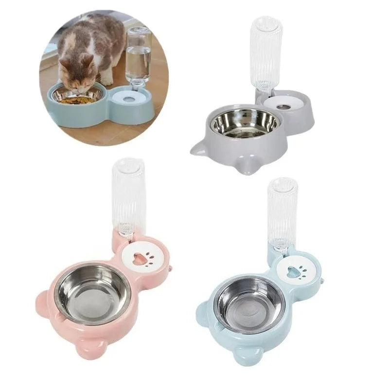 Automatic Water Dispenser and Cat Ear Food Bowl - Cat - (3 Color Options) - (While Supplies Last)