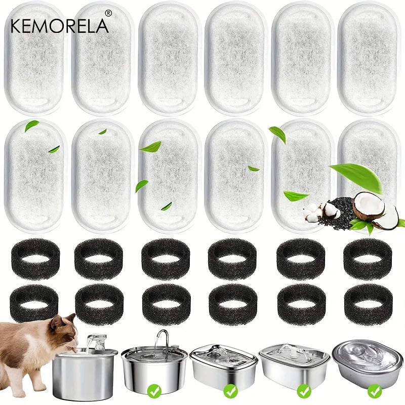 Automatic Water Fountain Carbon Sponge Filters - (12 pc, 15 pc) - (While Supplies Last)