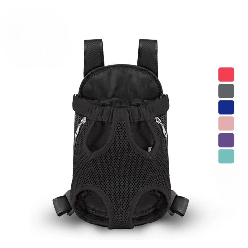 Double Shoulder Pet Travel Chest/Back Carrier Bag  - Dog Cat - (S-XL) - (6 Color Options)