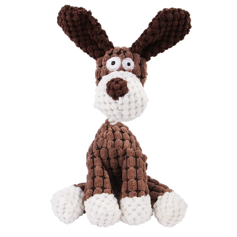 Chew Toy - Dog - (3 Animal Options ) - (Bite Resistant) - (Plush) - (Squeaker)