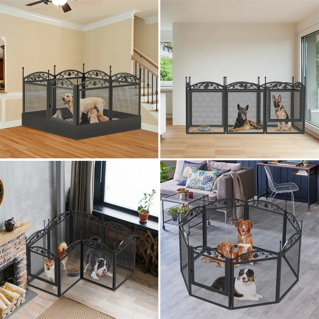 Heavy Duty Playpen with Waterproof Training Pad - Large Dog - ( 8 Panel) - (Black) - (While Supplies Last)