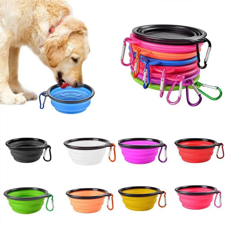 Collapsible Silicone Feeding Bowl with Lid - Dog Cat - (5 Color Options) - (While Supplies Last)