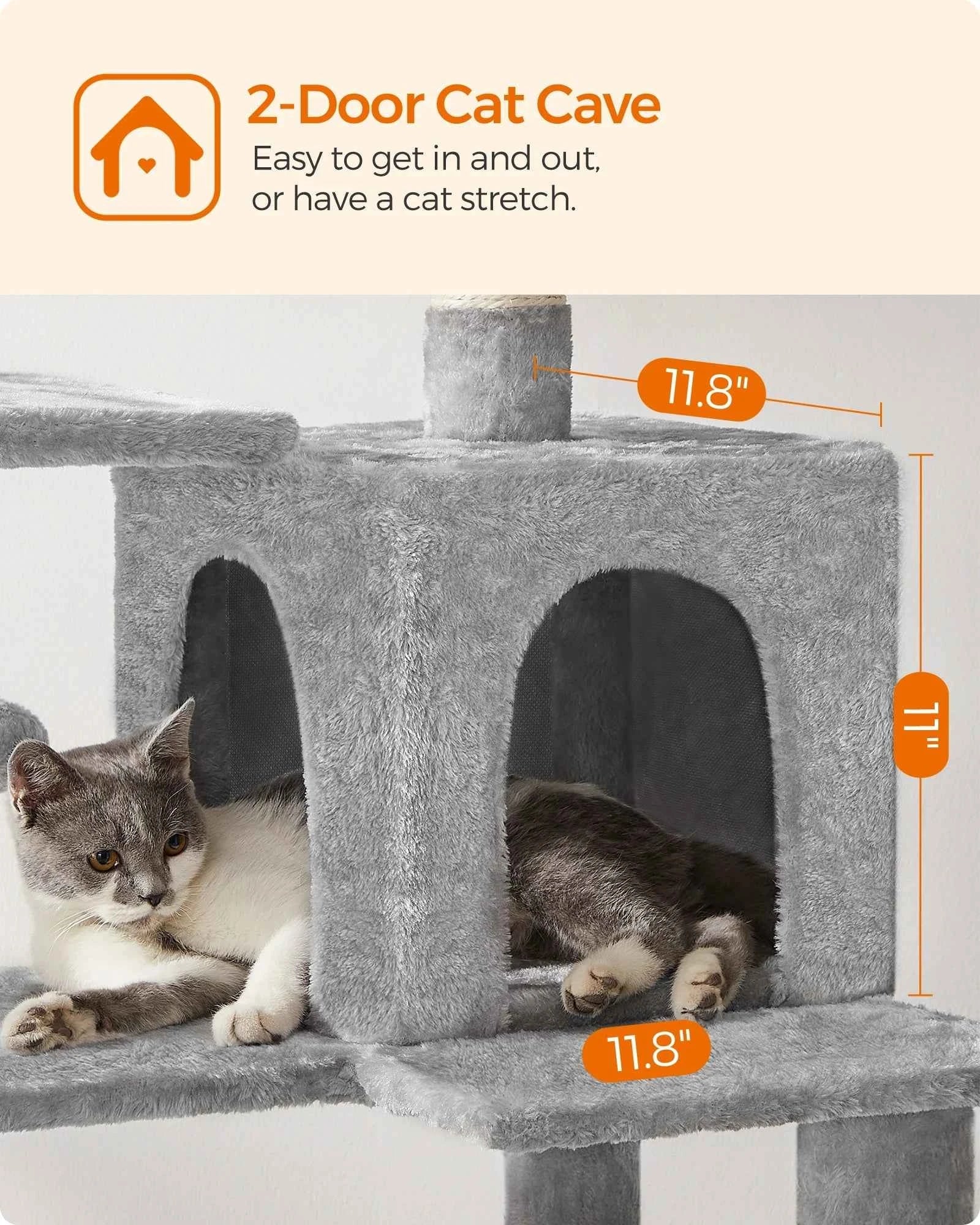 Multi-Cat Tree Tower Hammock, Condo & Scratching Posts
