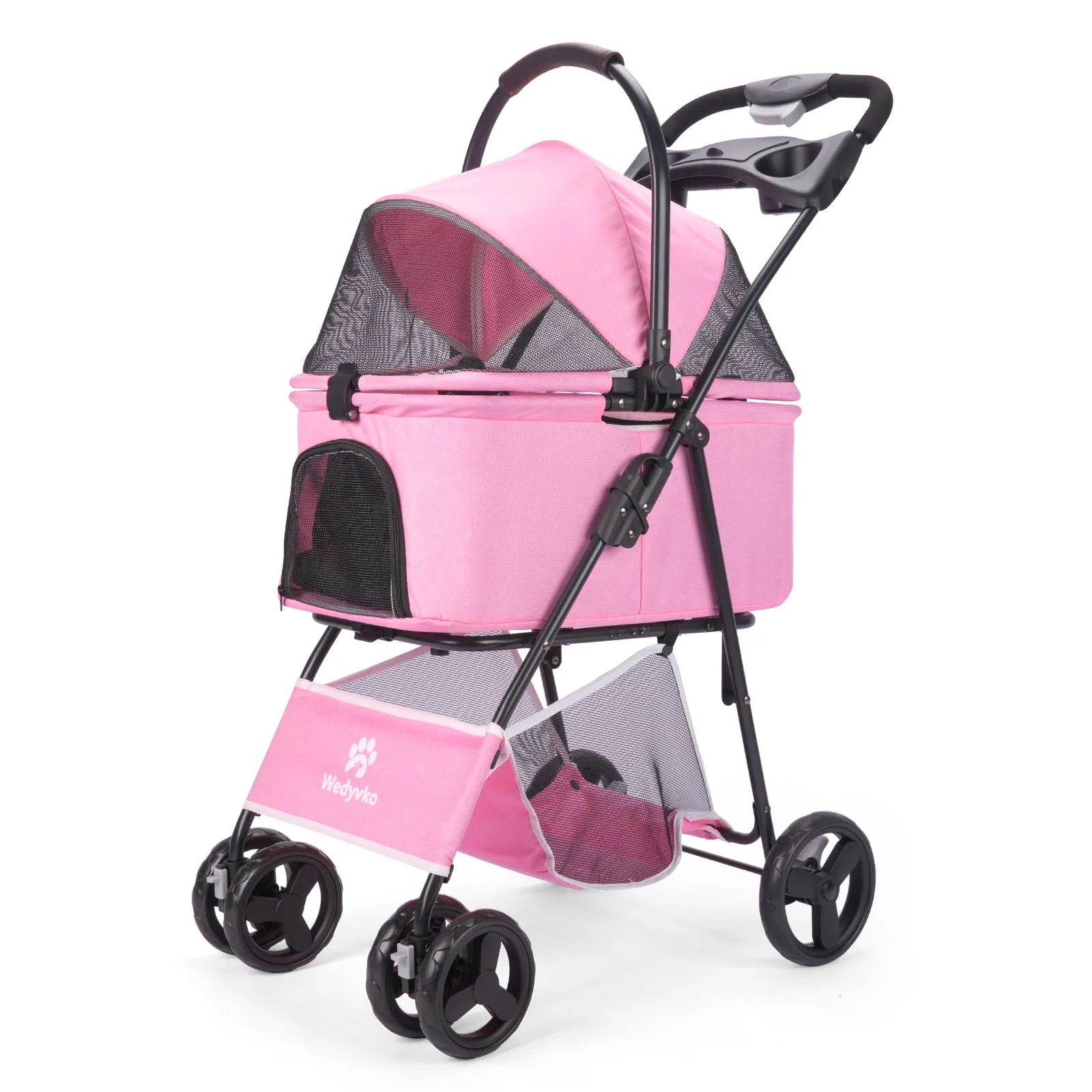 3 in 1 Pet Stroller with Removable Carrier - Dog Cat - (Maize Yellow, Black) - (Foldable)