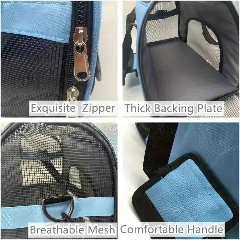 Airline Approved Mesh Pet Travel Carrier Bag - Dog Cat - (Breathable) - (6 Color Options) - (S-L)