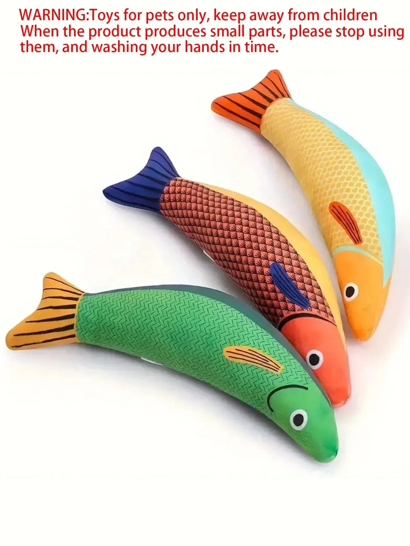 Interactive Plush Kicker Fish Toy With Crinkle Sound - Cat - (3 Color Options) - (While Supplies Last)