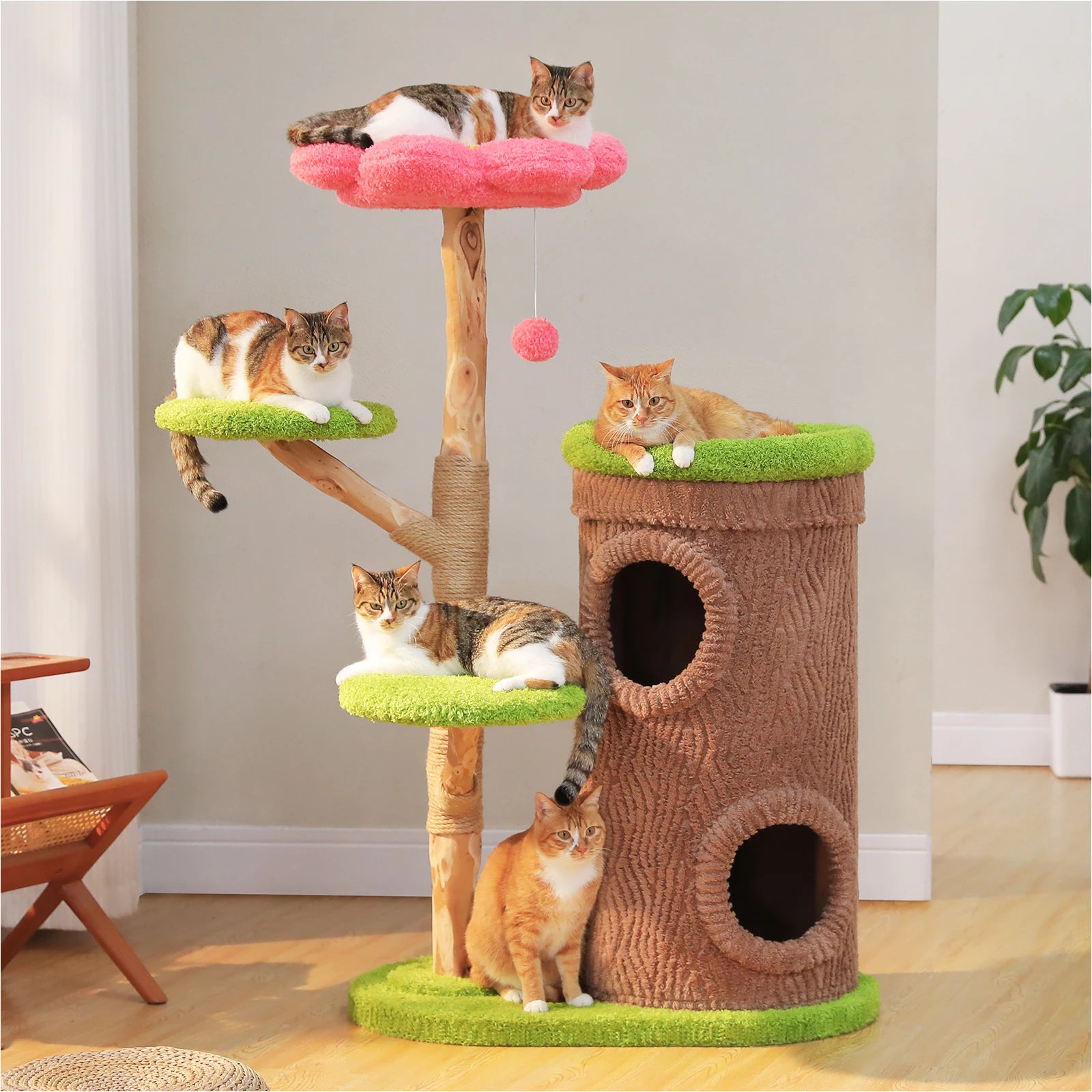 Flower Top Bed on Tall Cat Tower