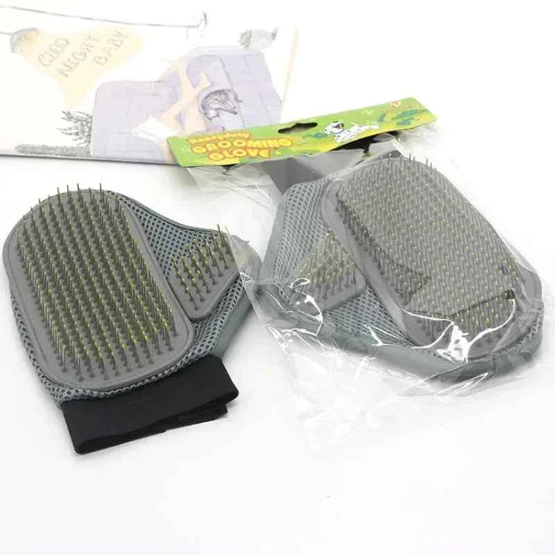 Grooming Glove, Hair Removal, and Bathing Brush - Dog Cat - (Light Grey) - (While Supplies Last)