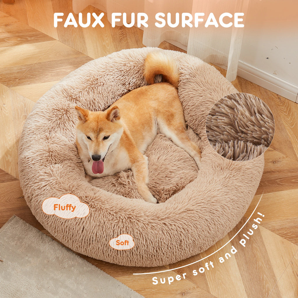 Anti-Slip High Rim Round Calming Bed - Dog