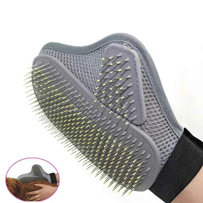Grooming Glove, Hair Removal, and Bathing Brush - Dog Cat - (Light Grey) - (While Supplies Last)
