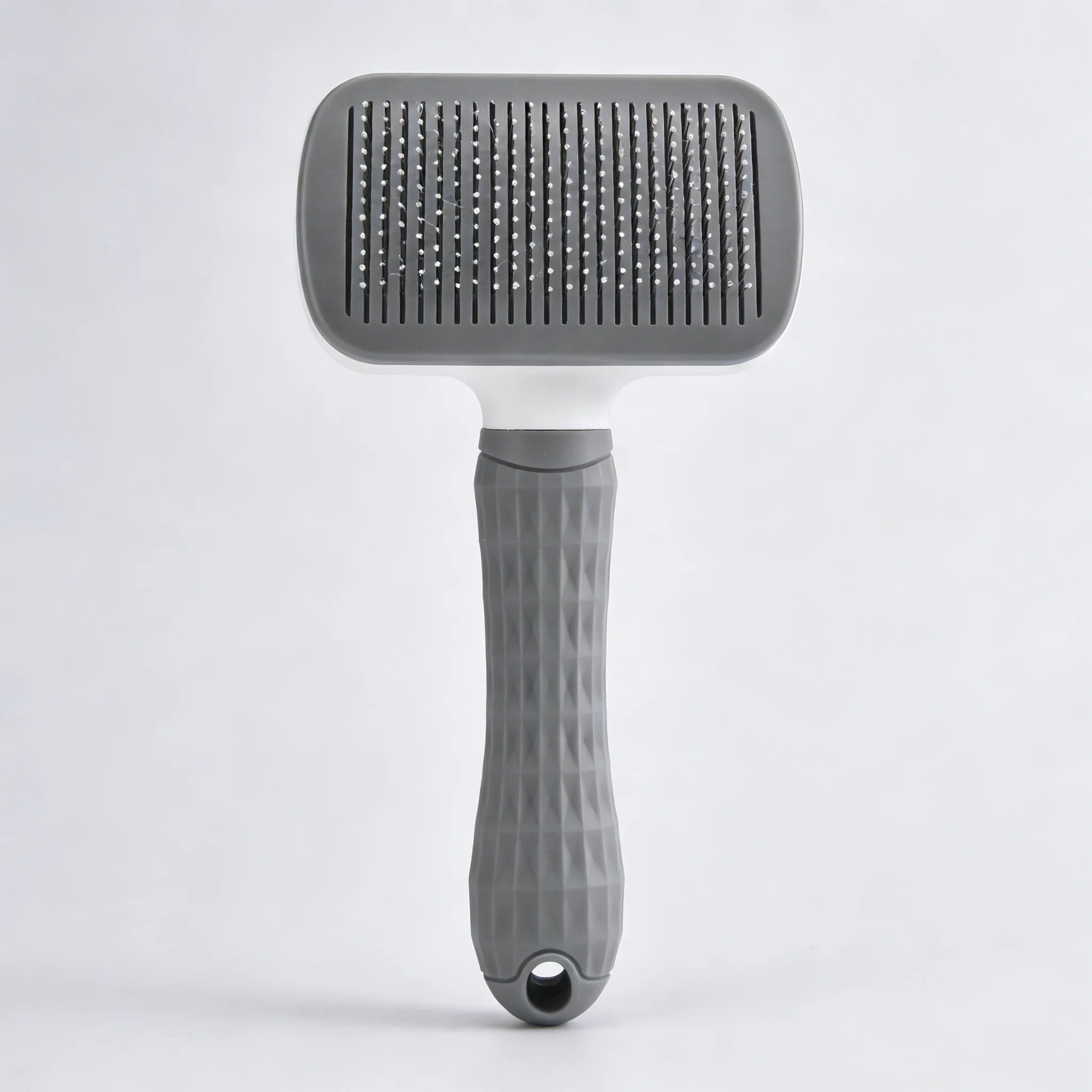 Push Button Grooming Brush - (Hair Remover) - (Massage) - Dog Cat - (Grey) - (Gentle) - (While Supplies Last)