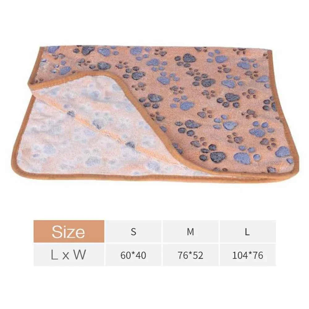 Paw Print Pet Blanket – Dog Cat  - (5 Color Options) - (Lightweight) - (S-L)