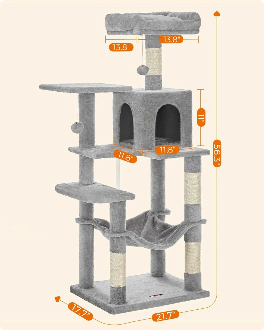 Multi-Cat Tree Tower Hammock, Condo & Scratching Posts
