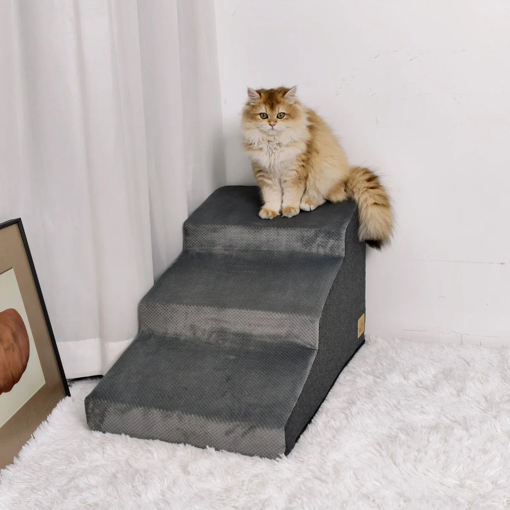 Pet Stairs with Washable Cover - (Grey) - (3,4 Step Options) - While Supplies Last