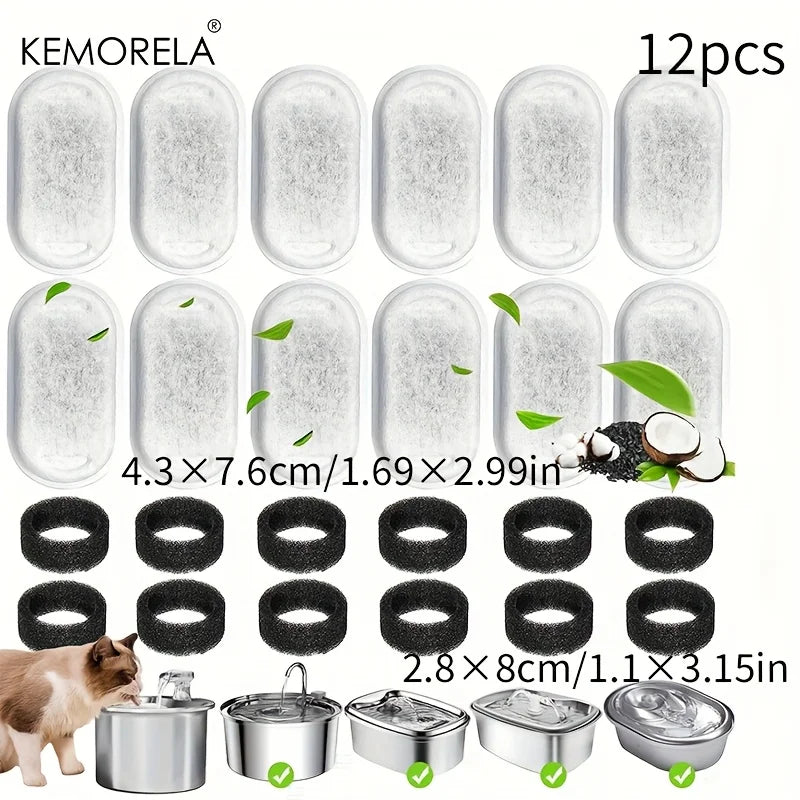 Automatic Water Fountain Carbon Sponge Filters - (12 pc, 15 pc) - (While Supplies Last)