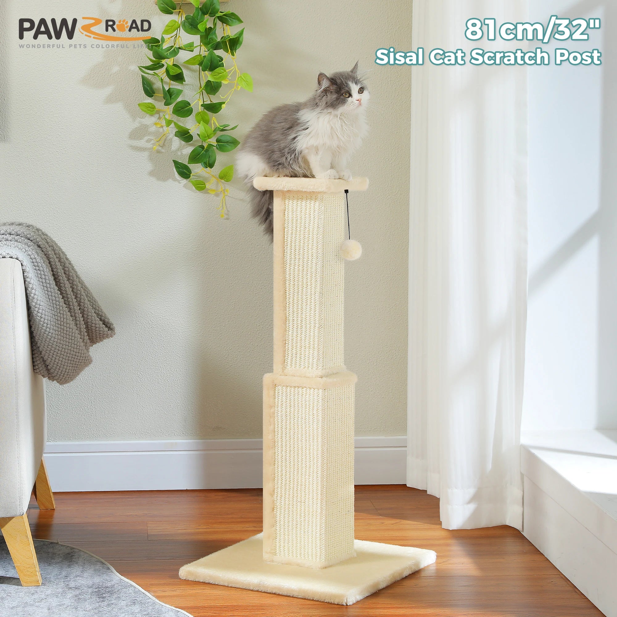 Large Cat Ultimate Scratching Post and Dangling Ball