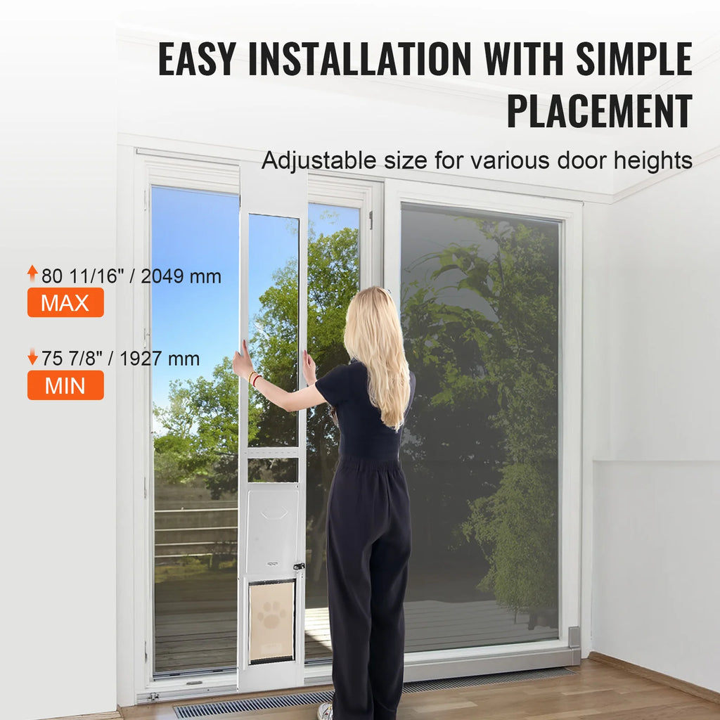 Sliding Glass Adjustable Door - (M-XL) - Dog Cat