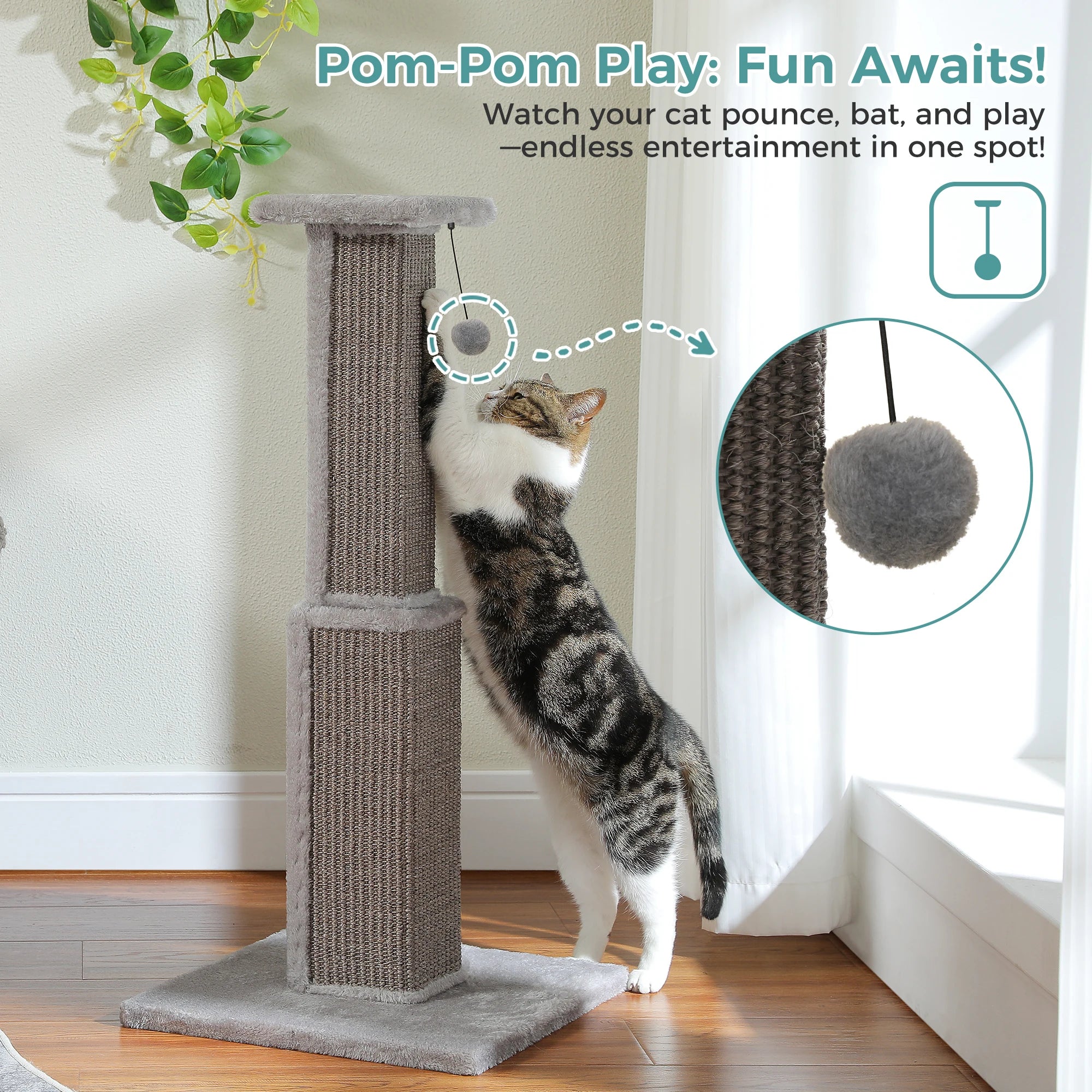 Large Cat Ultimate Scratching Post and Dangling Ball