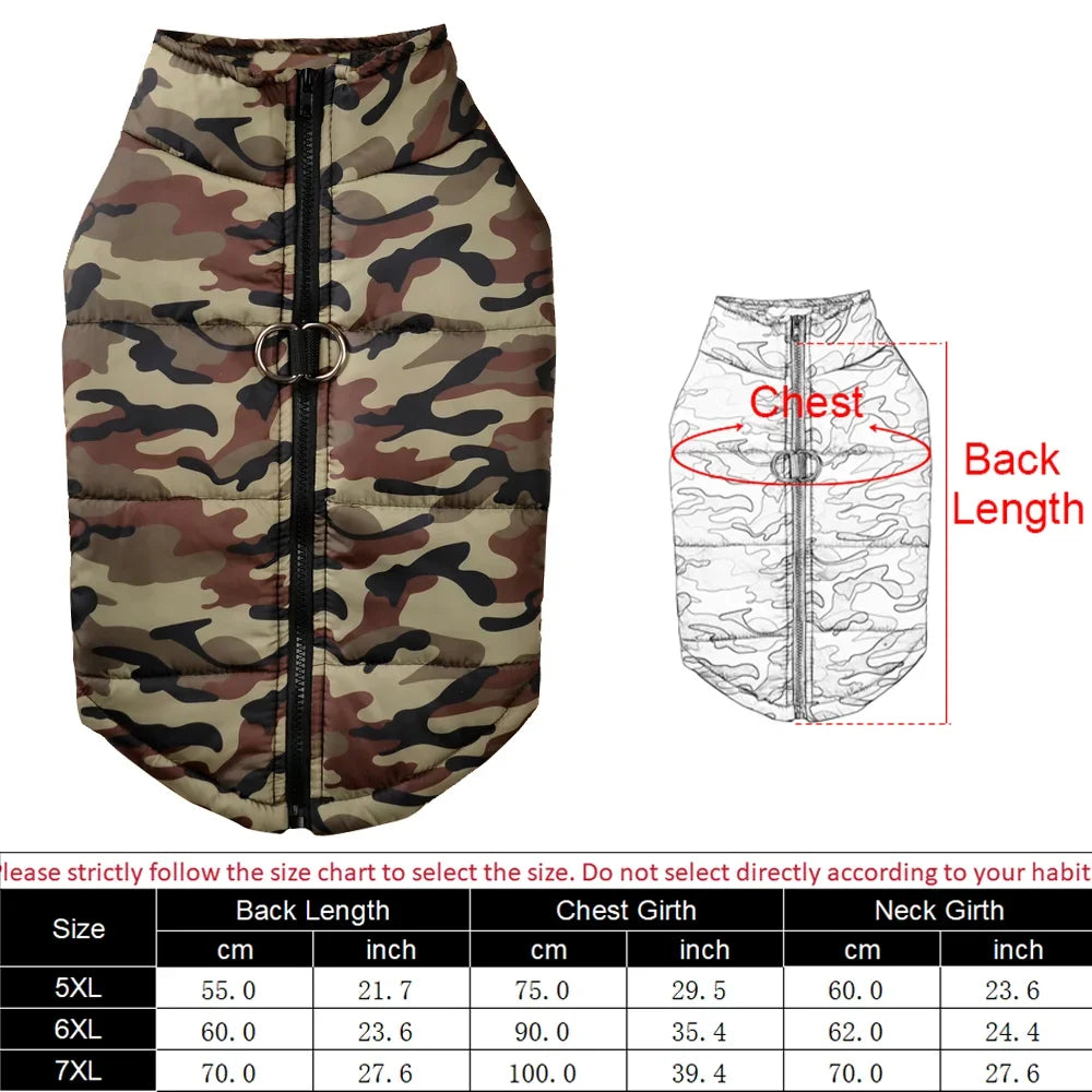 Camouflage Print Waterproof Vest - Dog Cat - (3 Color Options) - (4XL-6XL)