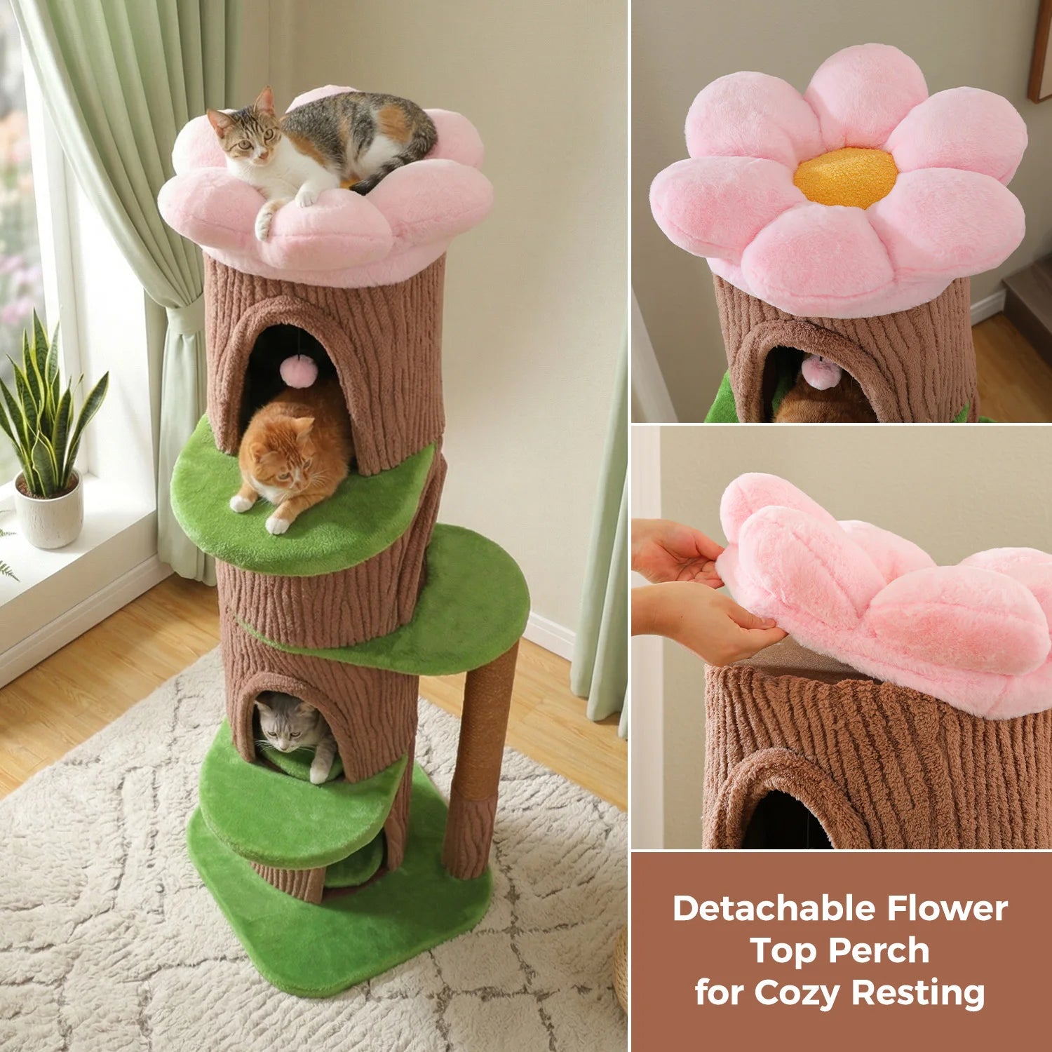 Flower Top Bed on Tall Cat Tower