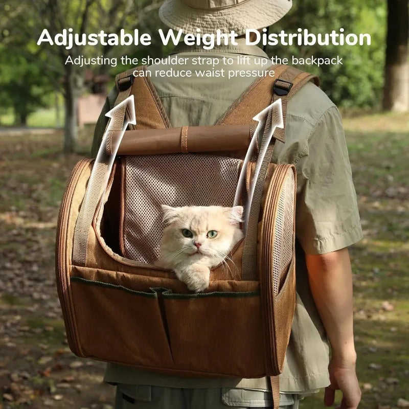 Expandable Pet Carrier Backpack - Dog Cat  - (Adjustable Straps) - (Grey, Brown) - (While Supplies Last)